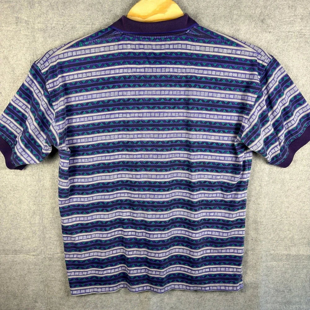 Vintage Reebok Kapalua Golf Polo Shirt Mens Large Hawaii Geometric Purple Green